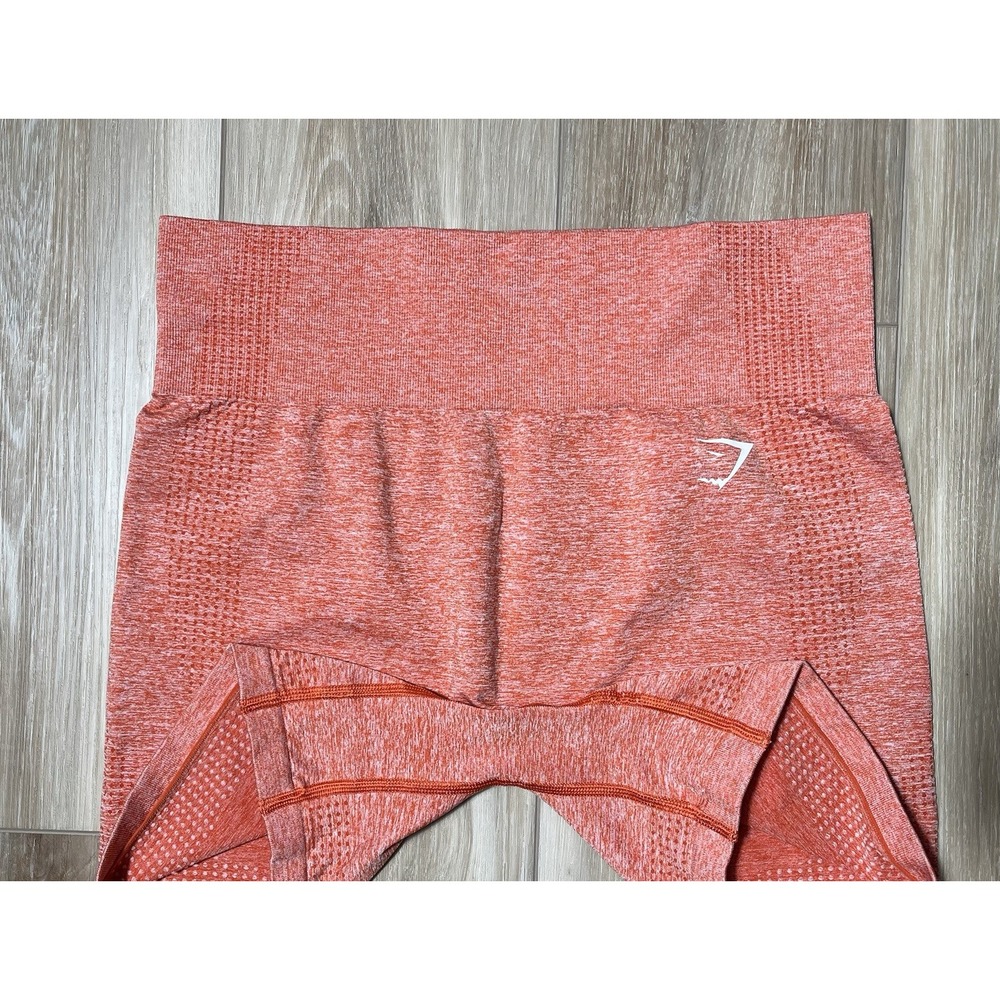 GYMSHARK Red Orange Seamless Compression Athletic Shorts - Size XL (?) - Picture 2 of 12
